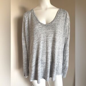 Rails Aden Long Sleeve Heather Gray Linen Blend Shirt Size Large